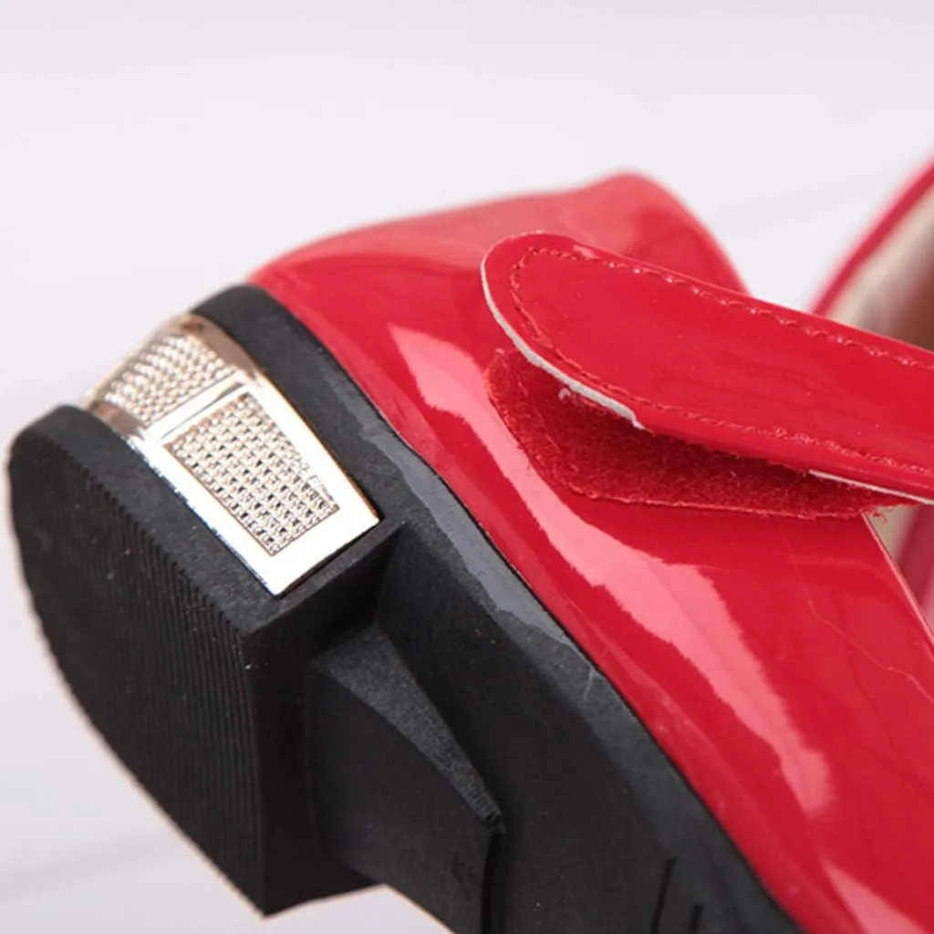 Girls Low Heel Dress Shoes Pumps Mary Jane Shoes for Girls with Ankle Strap Dress Shoes for School Wedding Party
