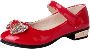 Girls Low Heel Dress Shoes Pumps Mary Jane Shoes for Girls with Ankle Strap Dress Shoes for School Wedding Party