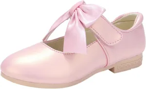 Girls Mary Jane Dress Shoes Bows Flower Girl Wedding Church Shoes Low Heels Toddler Little Kids Pump Shoes