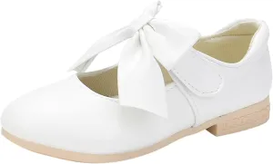 Girls Mary Jane Dress Shoes Bows Flower Girl Wedding Church Shoes Low Heels Toddler Little Kids Pump Shoes