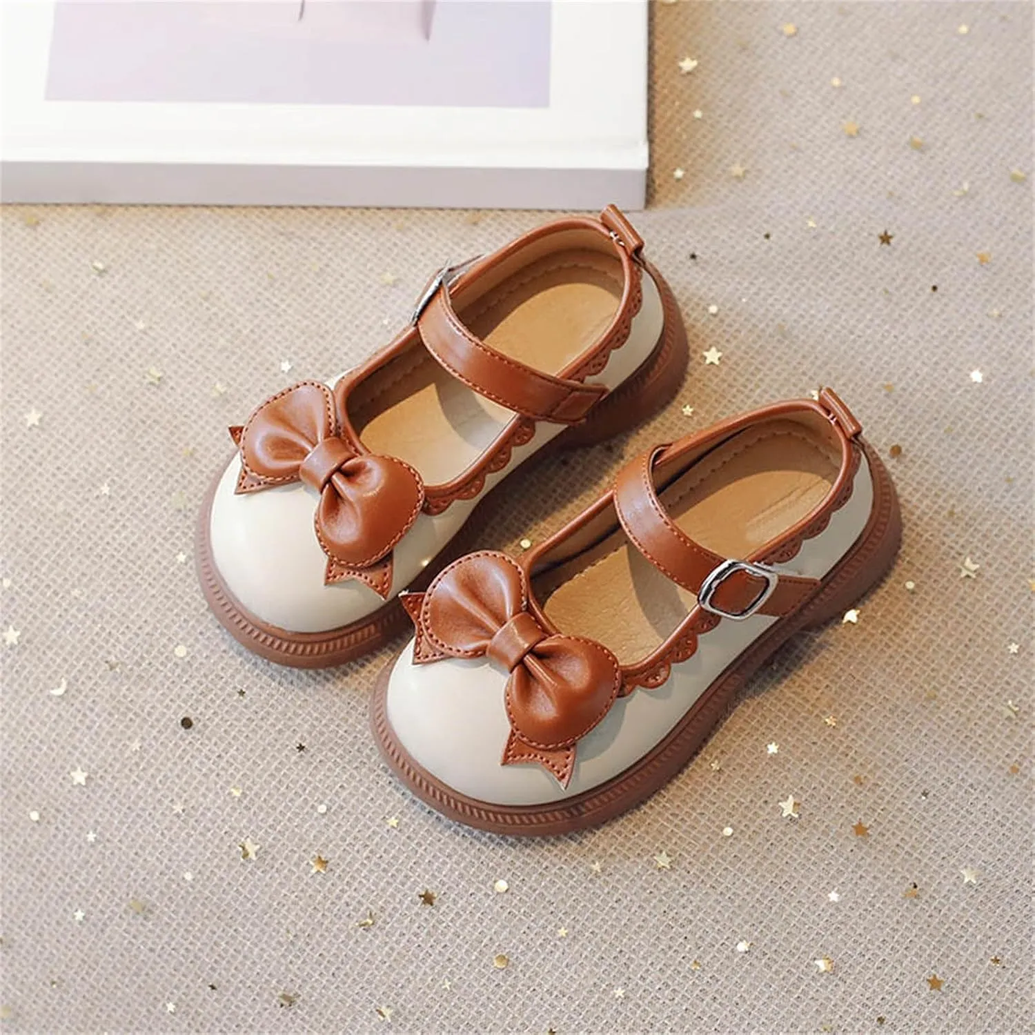 Girl's Platform Mary Janes Pumps Chunky Heel Ankle Strap School Uniform Dress Shoes Bow Gothic Lolita Baby Dress Shoes