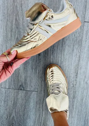 Gold Flip Out Sneakers