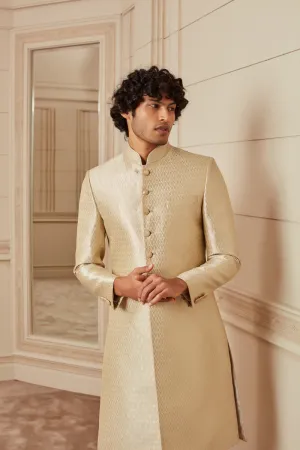 Gold Zari Brocade Sherwani