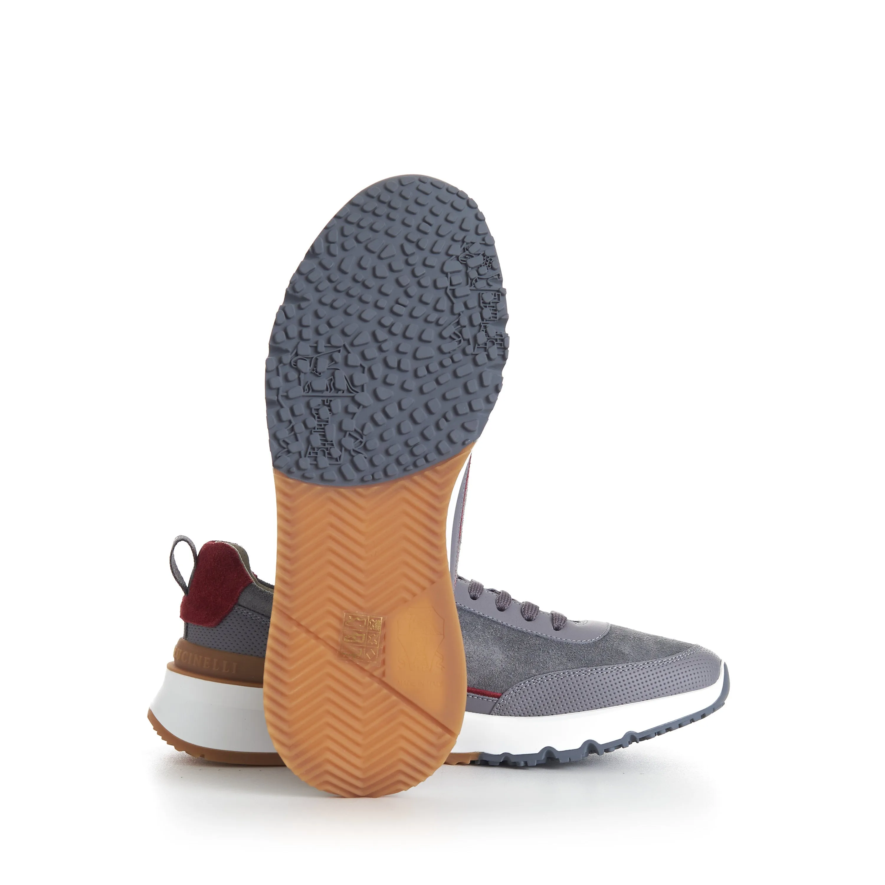 Gray Low Top Runners Sneakers - Lace Up, Suede