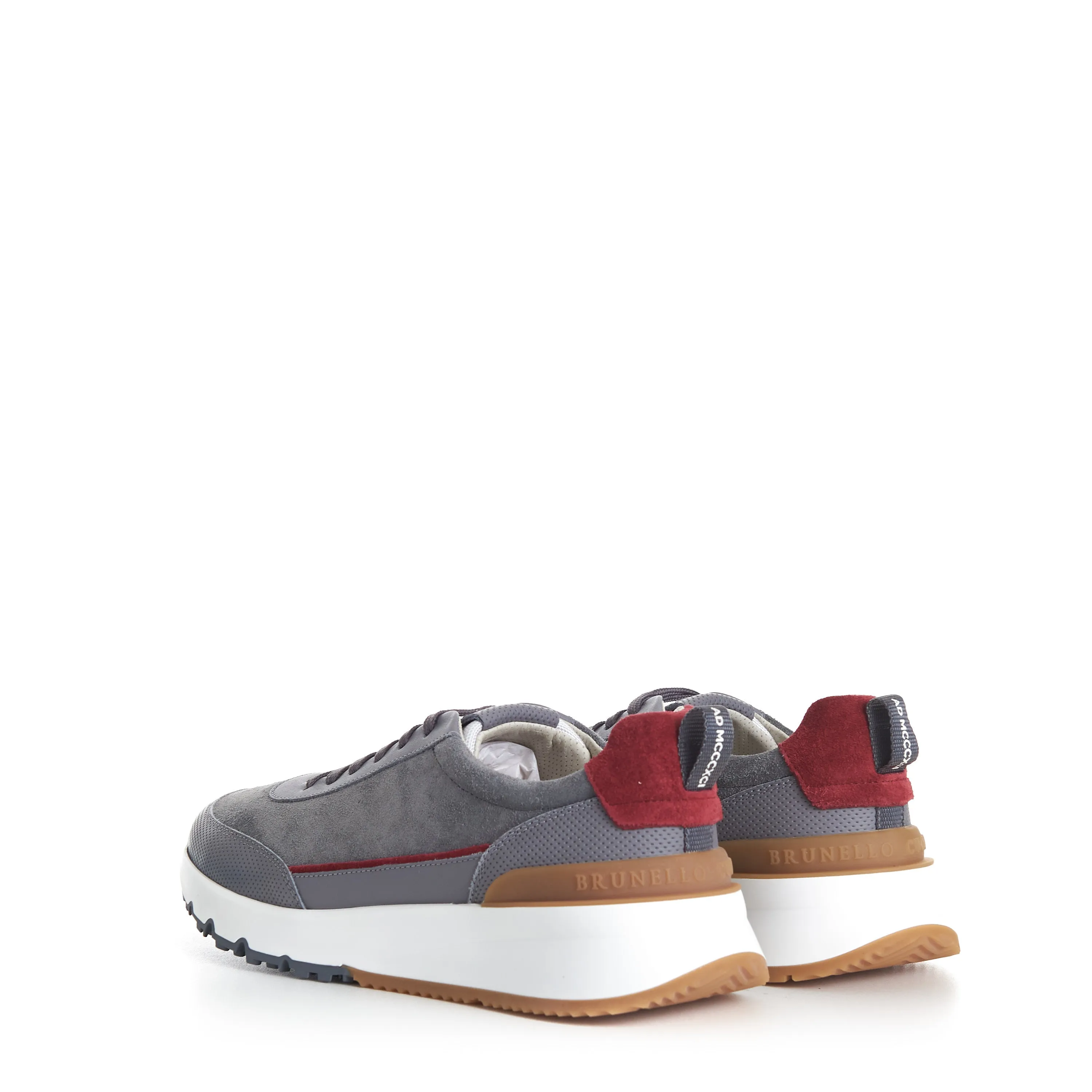 Gray Low Top Runners Sneakers - Lace Up, Suede