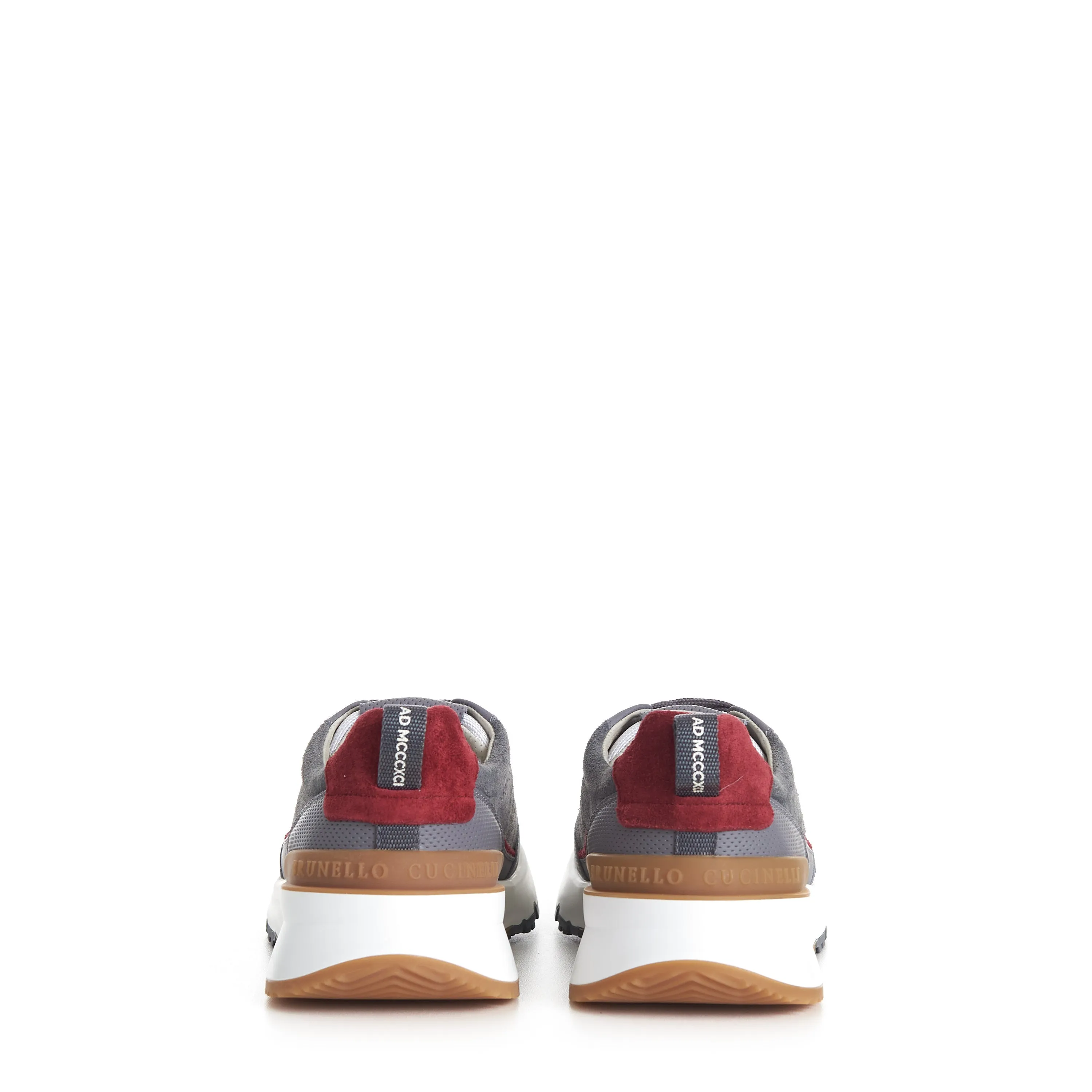 Gray Low Top Runners Sneakers - Lace Up, Suede