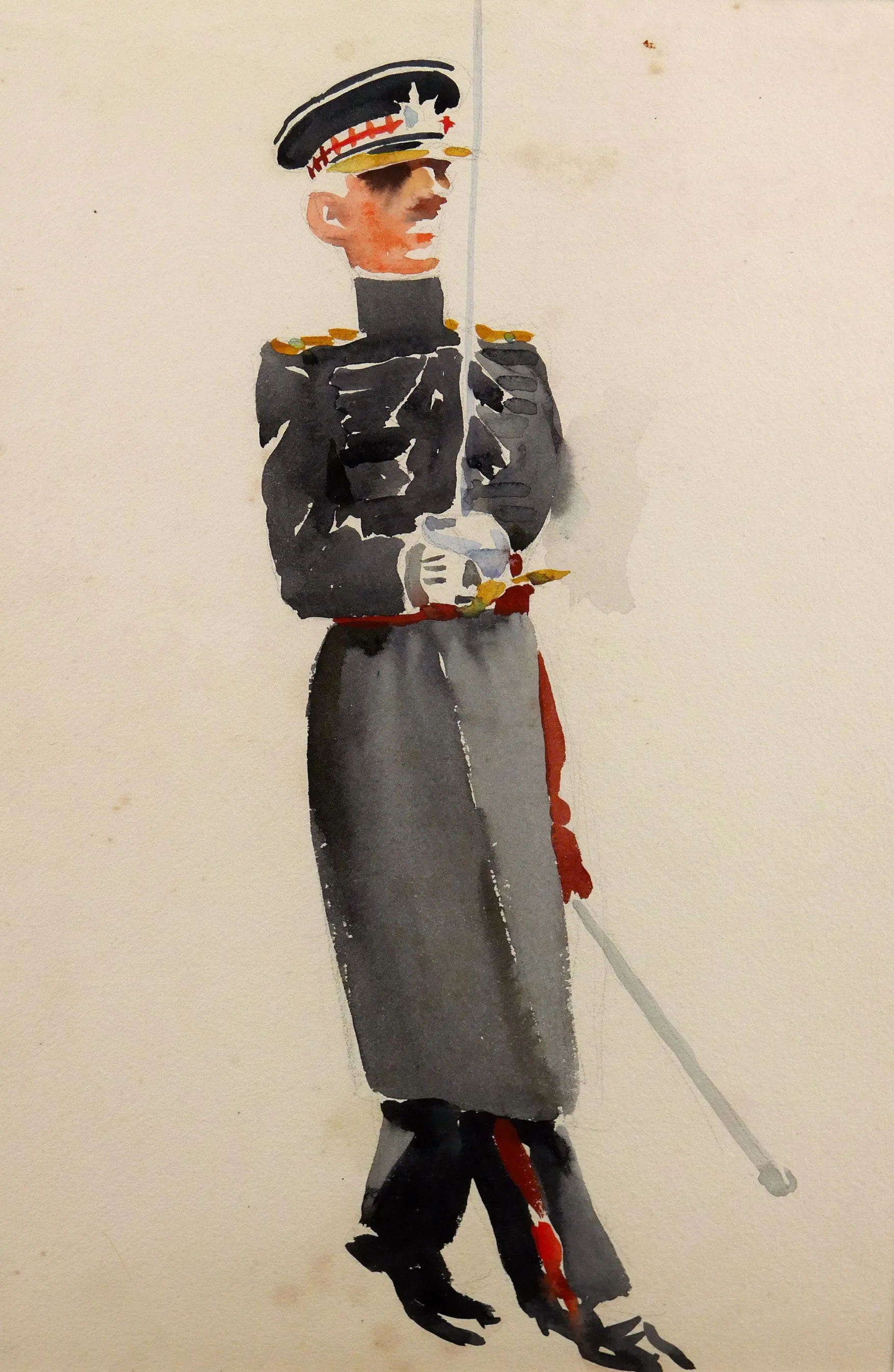 Greville Irwin - Study of a Foot Guards officer in Frock Coat, 1935