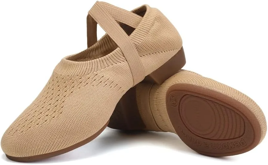 HIPPOSEUS Women Standard Practice Social Dance Shoes Beginner 1" Heel Ballroom Ballet Dance Training Shoes