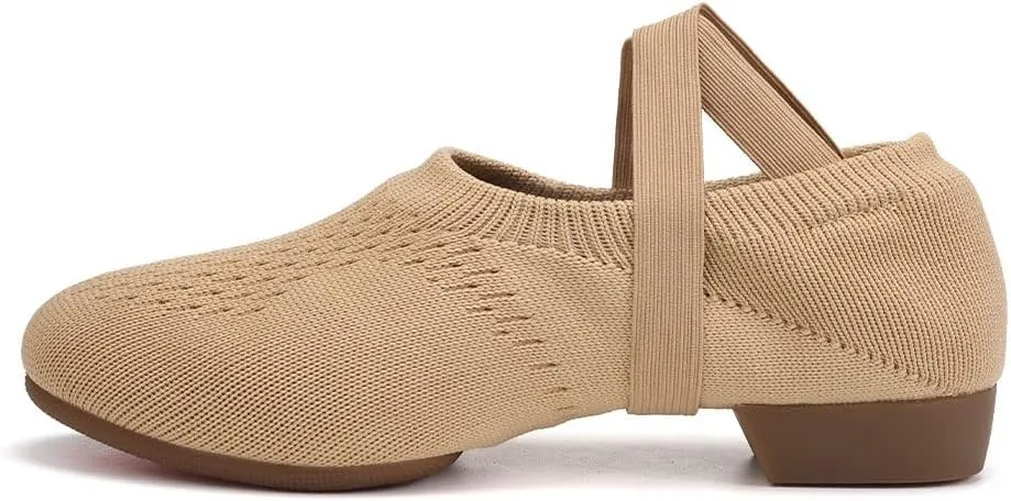 HIPPOSEUS Women Standard Practice Social Dance Shoes Beginner 1" Heel Ballroom Ballet Dance Training Shoes