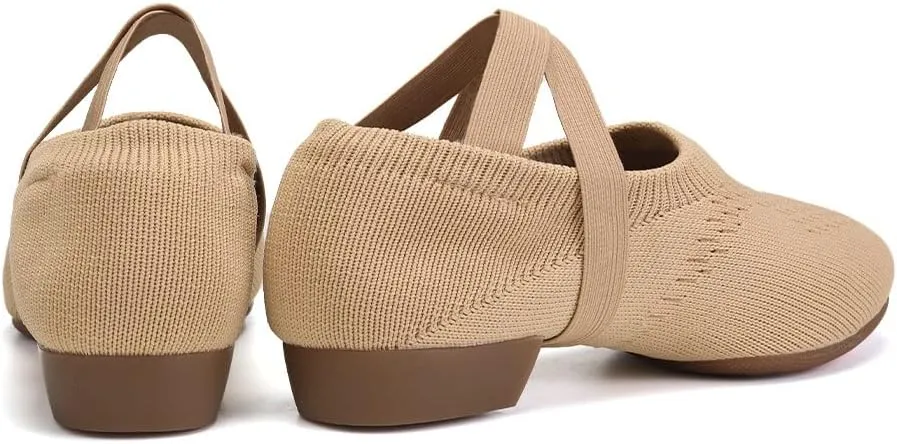 HIPPOSEUS Women Standard Practice Social Dance Shoes Beginner 1" Heel Ballroom Ballet Dance Training Shoes