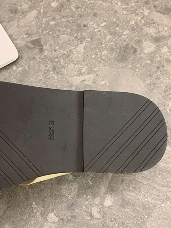 Hollow Round-Toe Split-Joint Slippers&Mules
