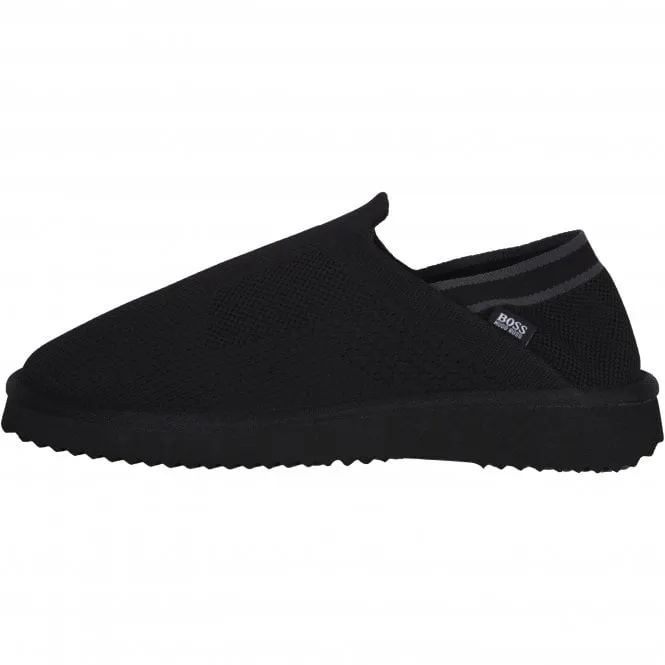 Home Slipper Loafers w/ faux fur lining, Black