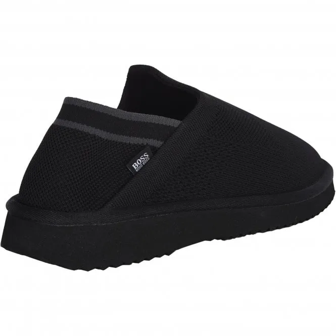 Home Slipper Loafers w/ faux fur lining, Black