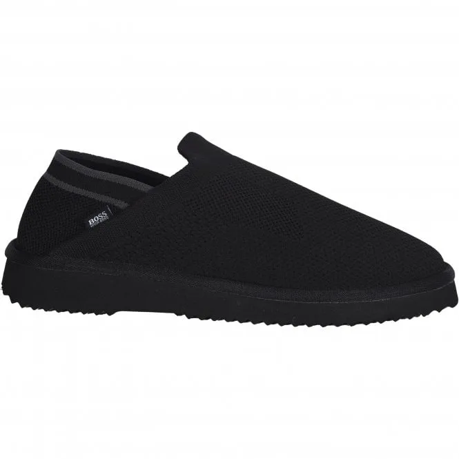 Home Slipper Loafers w/ faux fur lining, Black