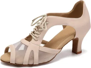 HROYL Women Latin Dance Shoes Salsa Practice Wedding Party Performence Ballroom Dance Shoes,Model L561/087