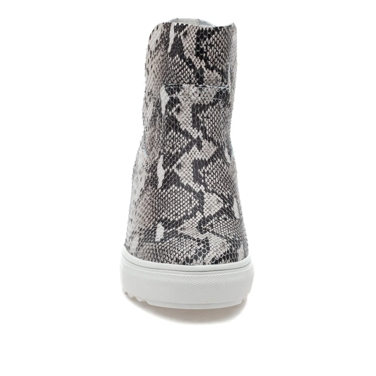 JSlides Women's POSH Hidden Wedge Round toe Platform Sneaker, OFF WHT/BLK EMB