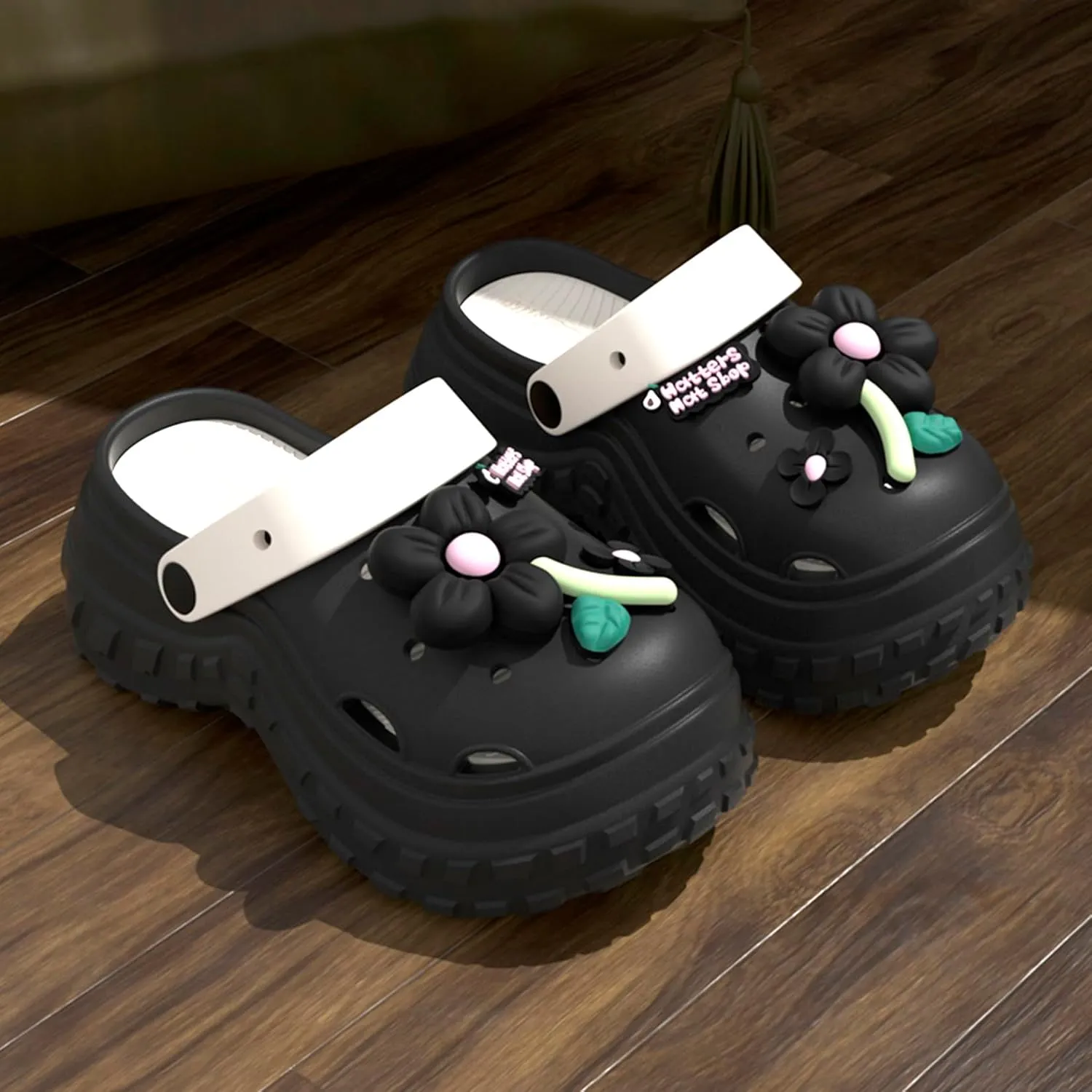 KELMALL Platform Clogs for Women, Garden High Heels Mules Slip On Comfort Walking Shoes, Waterproof for Summer