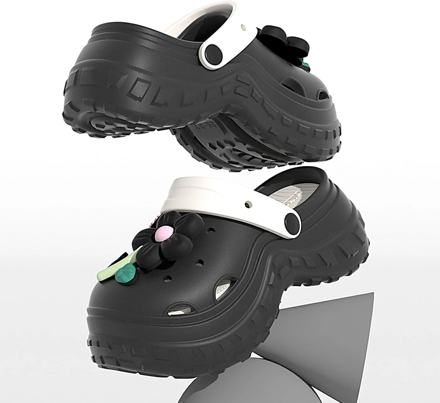 KELMALL Platform Clogs for Women, Garden High Heels Mules Slip On Comfort Walking Shoes, Waterproof for Summer
