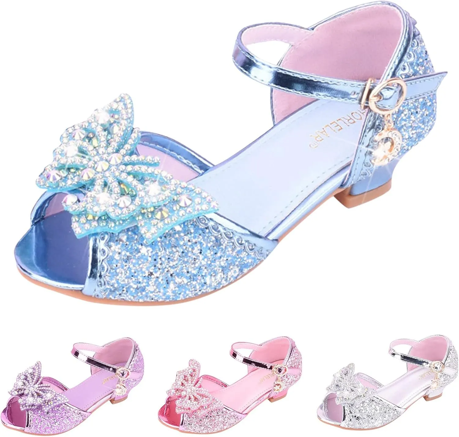 Kids Girls Glitter Butterfly Sandals Sequin hinestone Dress Shoes Little/Big Kids Fashion Girls Slippers Clog