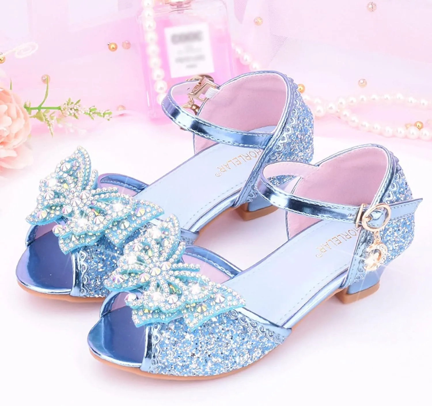 Kids Girls Glitter Butterfly Sandals Sequin hinestone Dress Shoes Little/Big Kids Fashion Girls Slippers Clog
