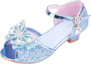 Kids Girls Glitter Butterfly Sandals Sequin hinestone Dress Shoes Little/Big Kids Fashion Girls Slippers Clog