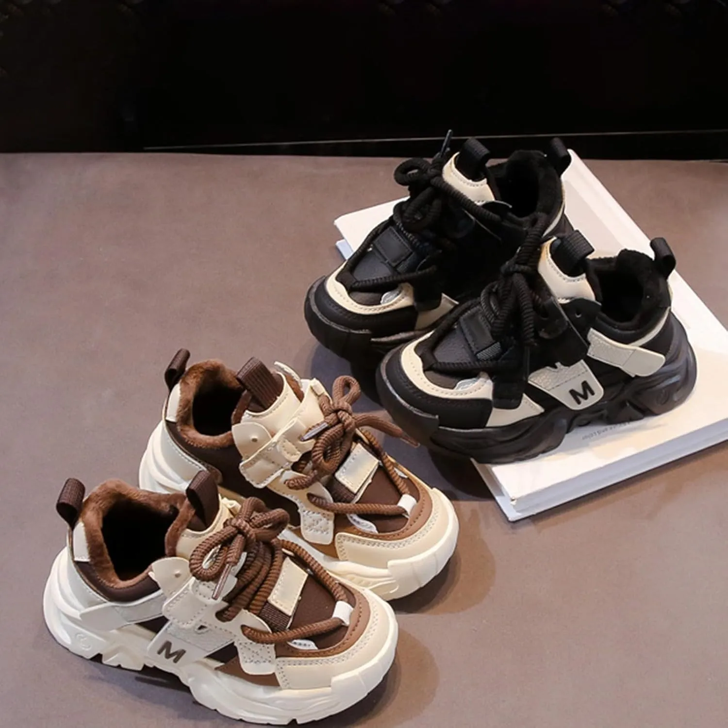 Kids Platform Sneakers Baby Toddler Tennis Running Athletic Protective Walking Lace Up Comfortable Softy Spring Shoes