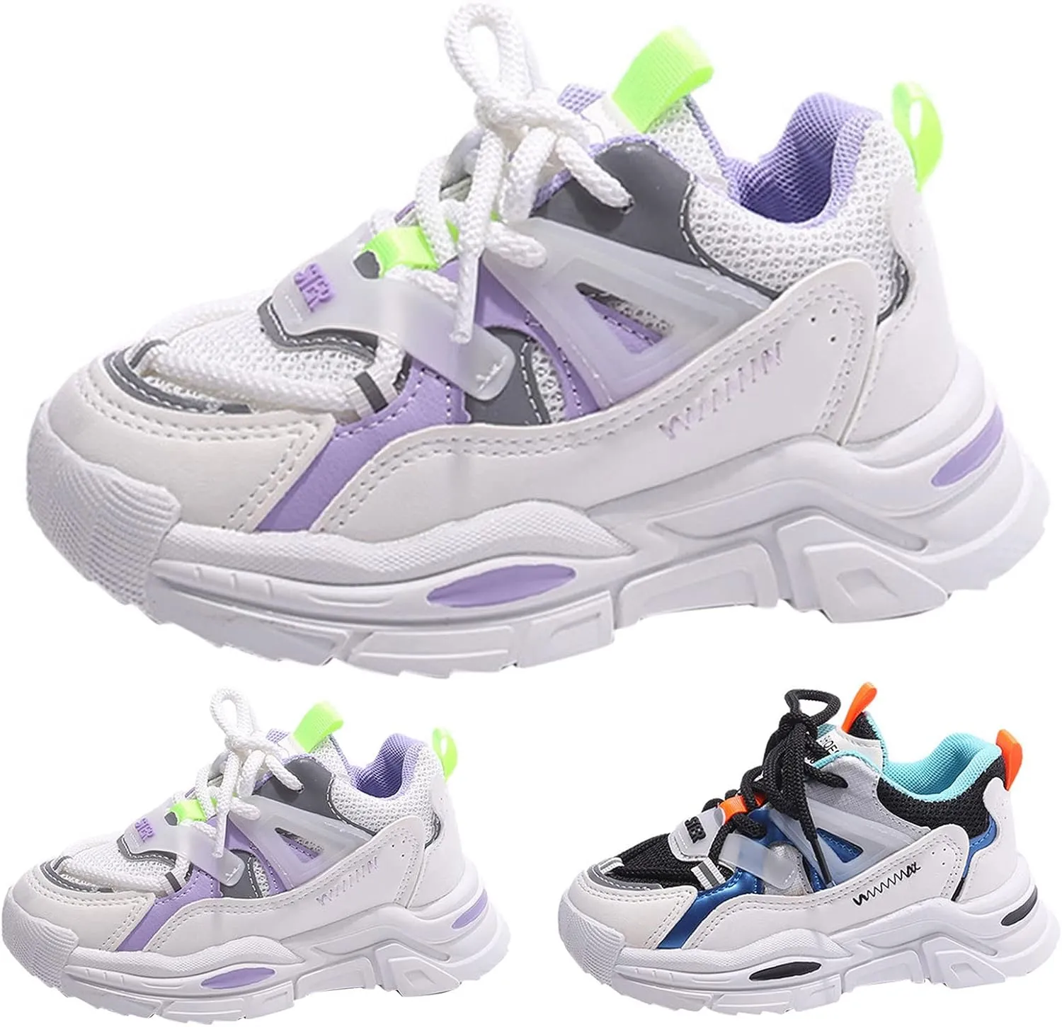 Kids Shoes Fashion Children Sports Shoes Boys and Girls Round Toe Thick Low Top Tied Shoes for Toddlers