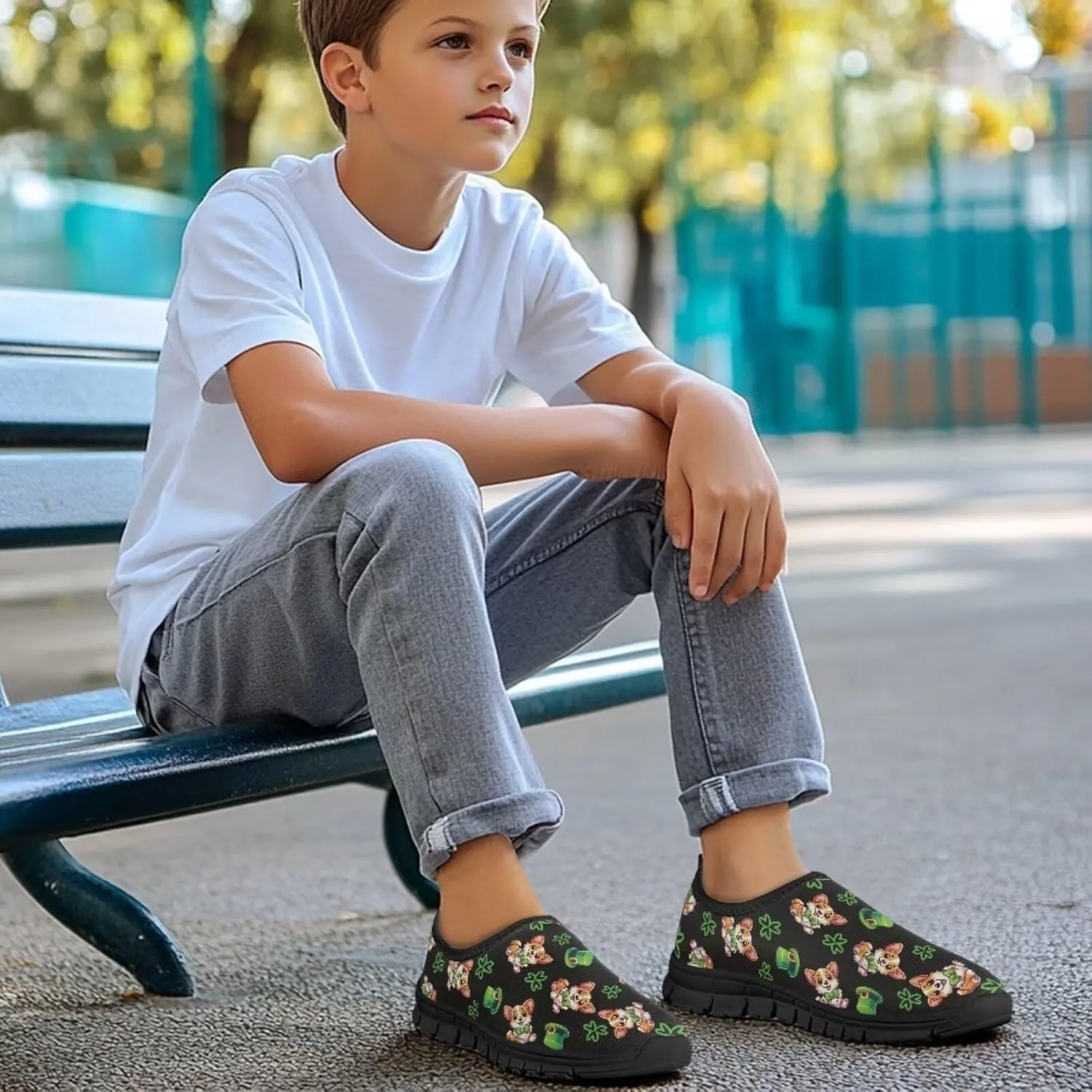 Kids St Patrick's Day Shoes Boys Slip On Sneakers Cool Athletic Shoes