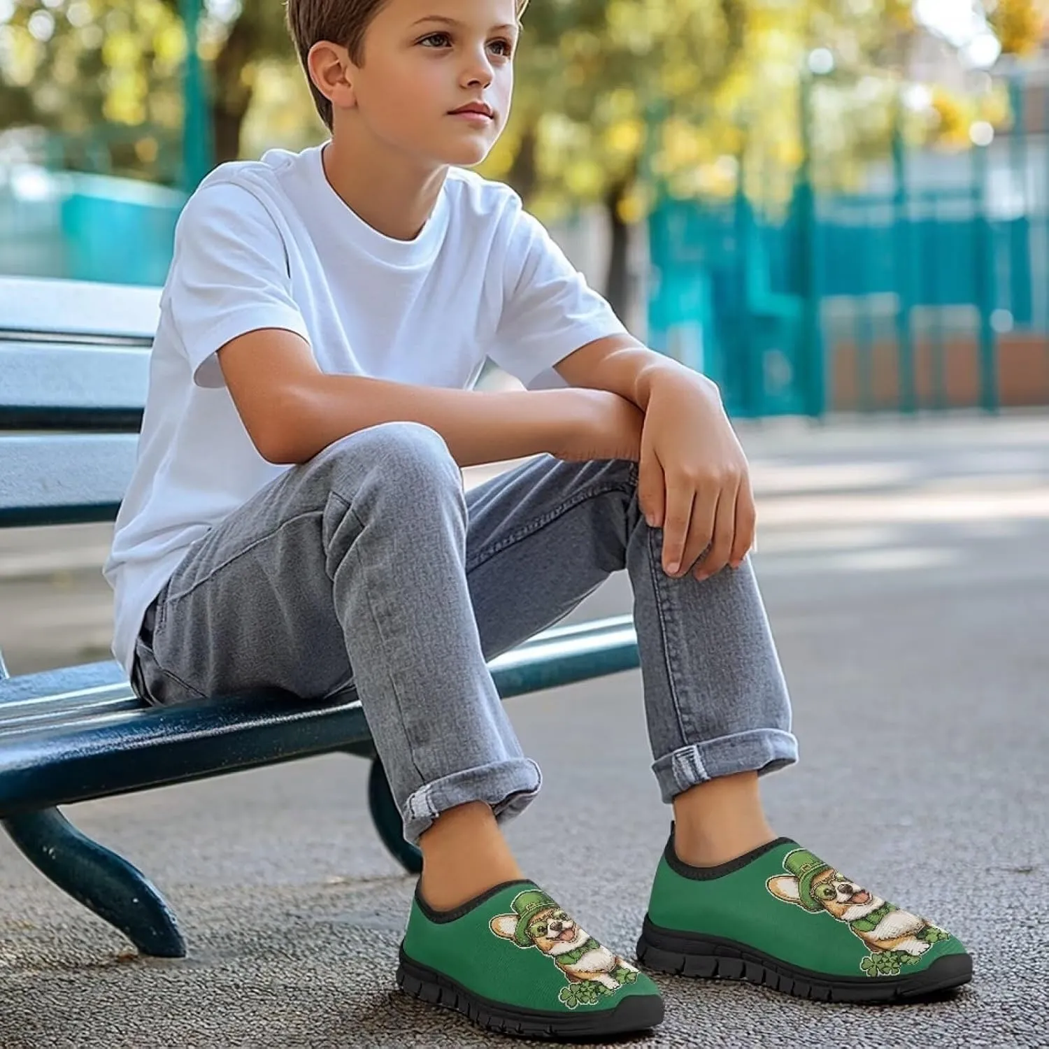 Kids St Patrick's Day Shoes Boys Slip On Sneakers Cool Athletic Shoes