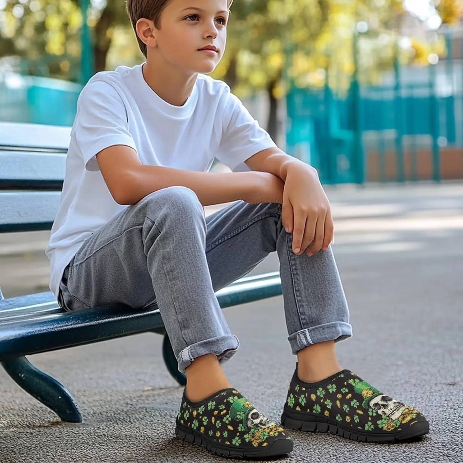 Kids St Patrick's Day Shoes Boys Slip On Sneakers Cool Athletic Shoes