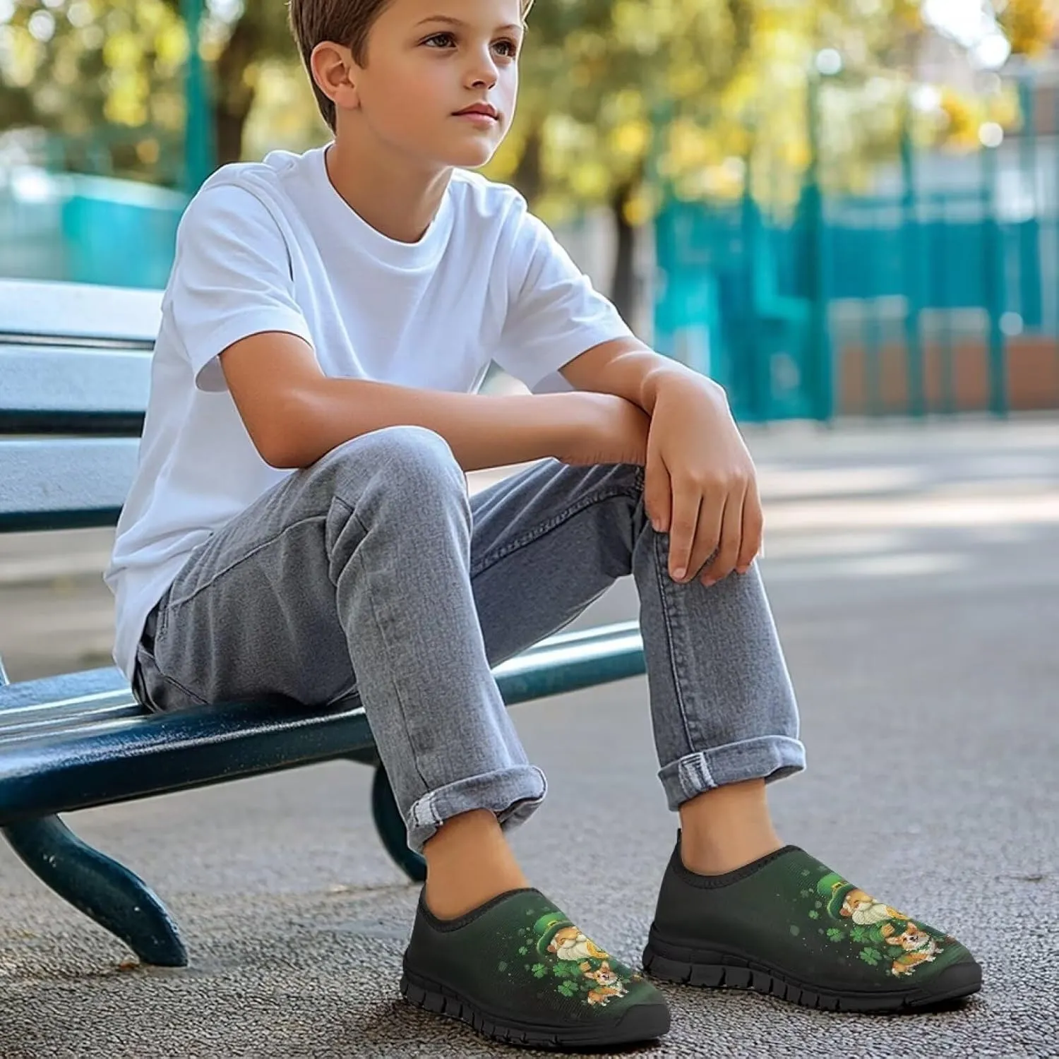 Kids St Patrick's Day Shoes Boys Slip On Sneakers Cool Athletic Shoes