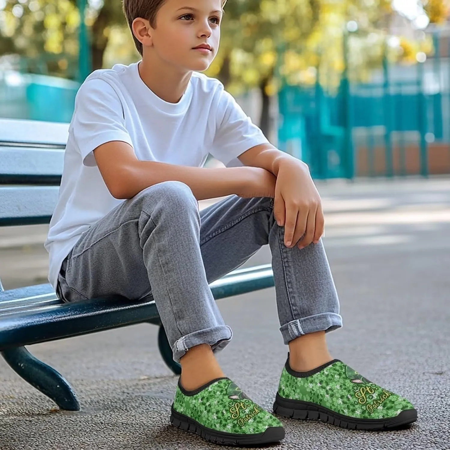 Kids St Patrick's Day Shoes Boys Slip On Sneakers Cool Athletic Shoes