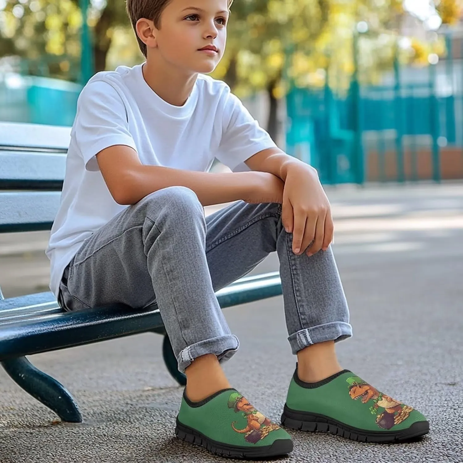 Kids St Patrick's Day Shoes Boys Slip On Sneakers Cool Athletic Shoes