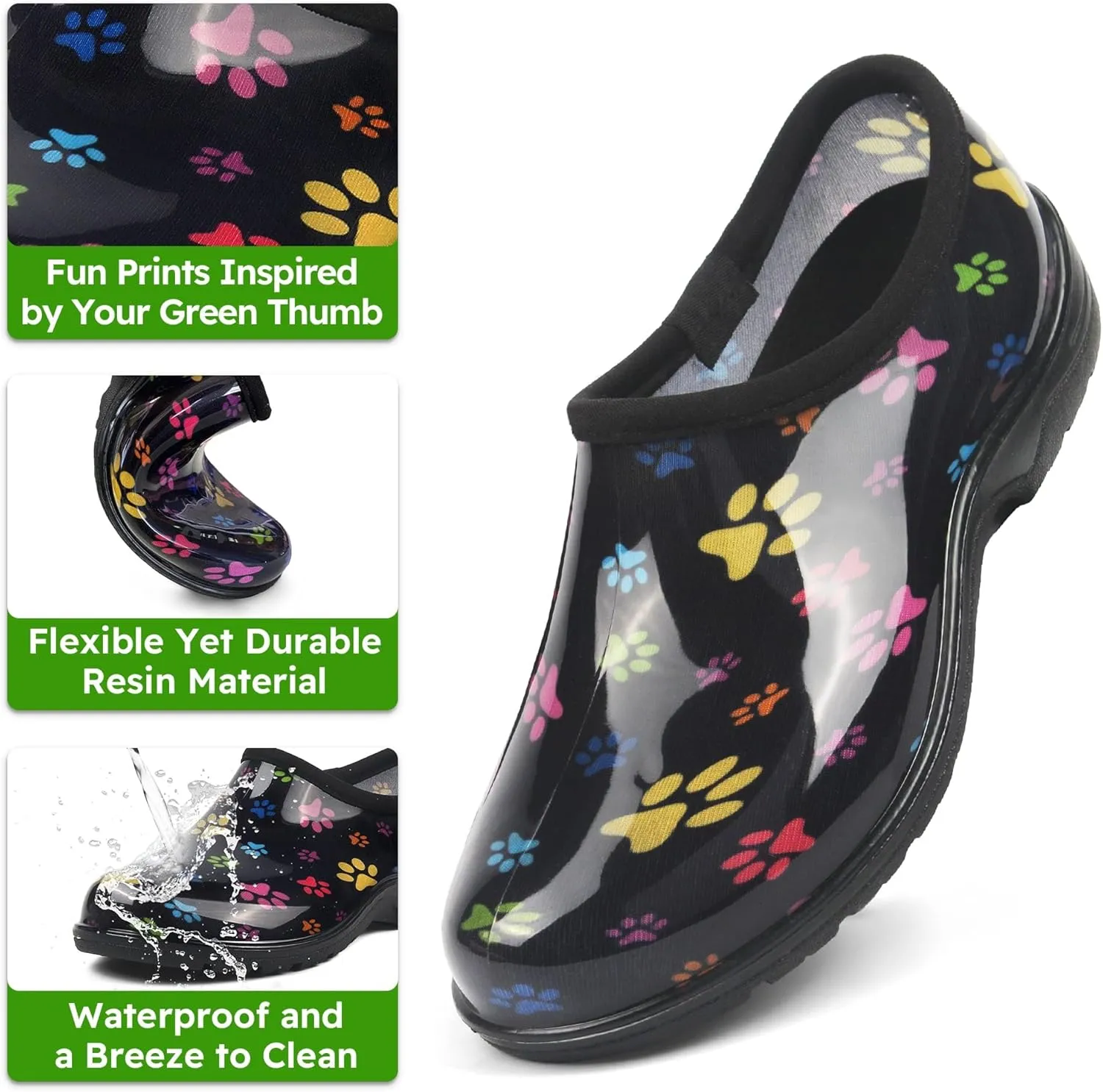 landchief Women's Garden Shoes Waterproof Garden Clogs for Women, Comfortable Slip-on Shoes with Cushioned Insole, Non-Slip Work Shoes for Women Outdoor, Gardening and Yard