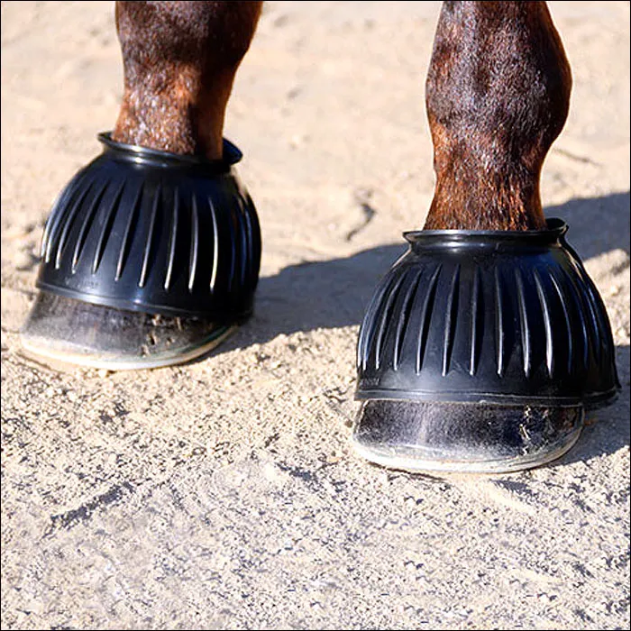 Large Professional Choice Pull On Rubber Flexible Horse Bell Boot Black