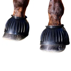 Large Professional Choice Pull On Rubber Flexible Horse Bell Boot Black