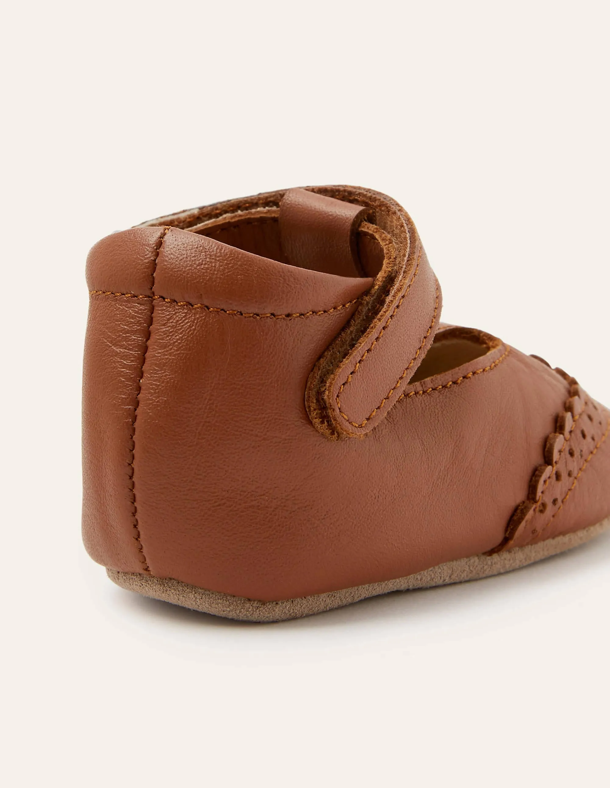 Leather Baby Shoes-Tan