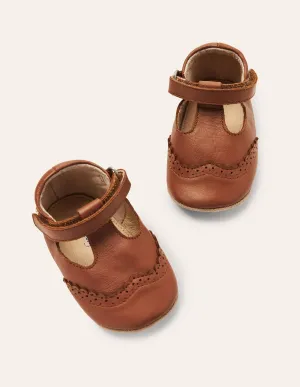Leather Baby Shoes-Tan