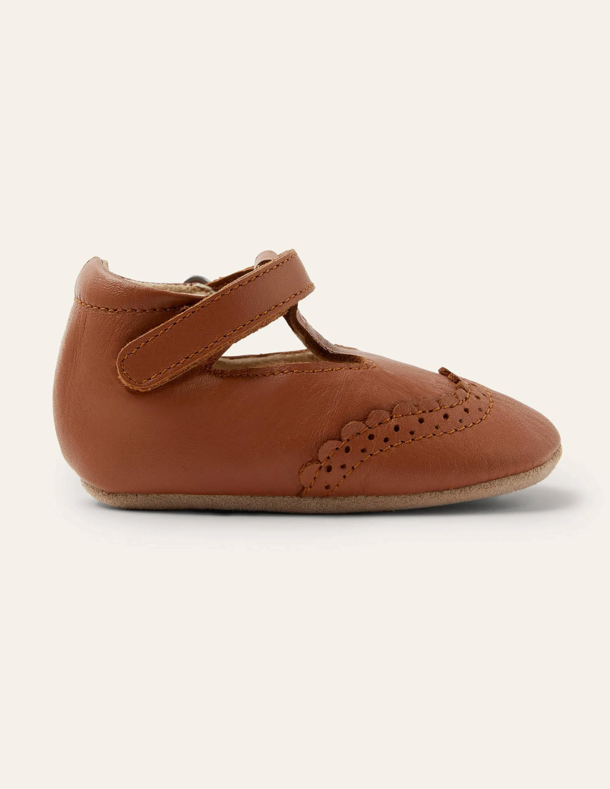 Leather Baby Shoes-Tan