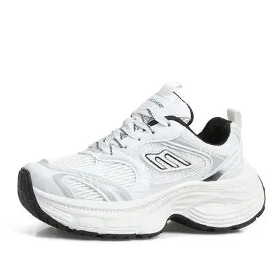 Letter Lace-Up Round Toe Athletic Shoes
