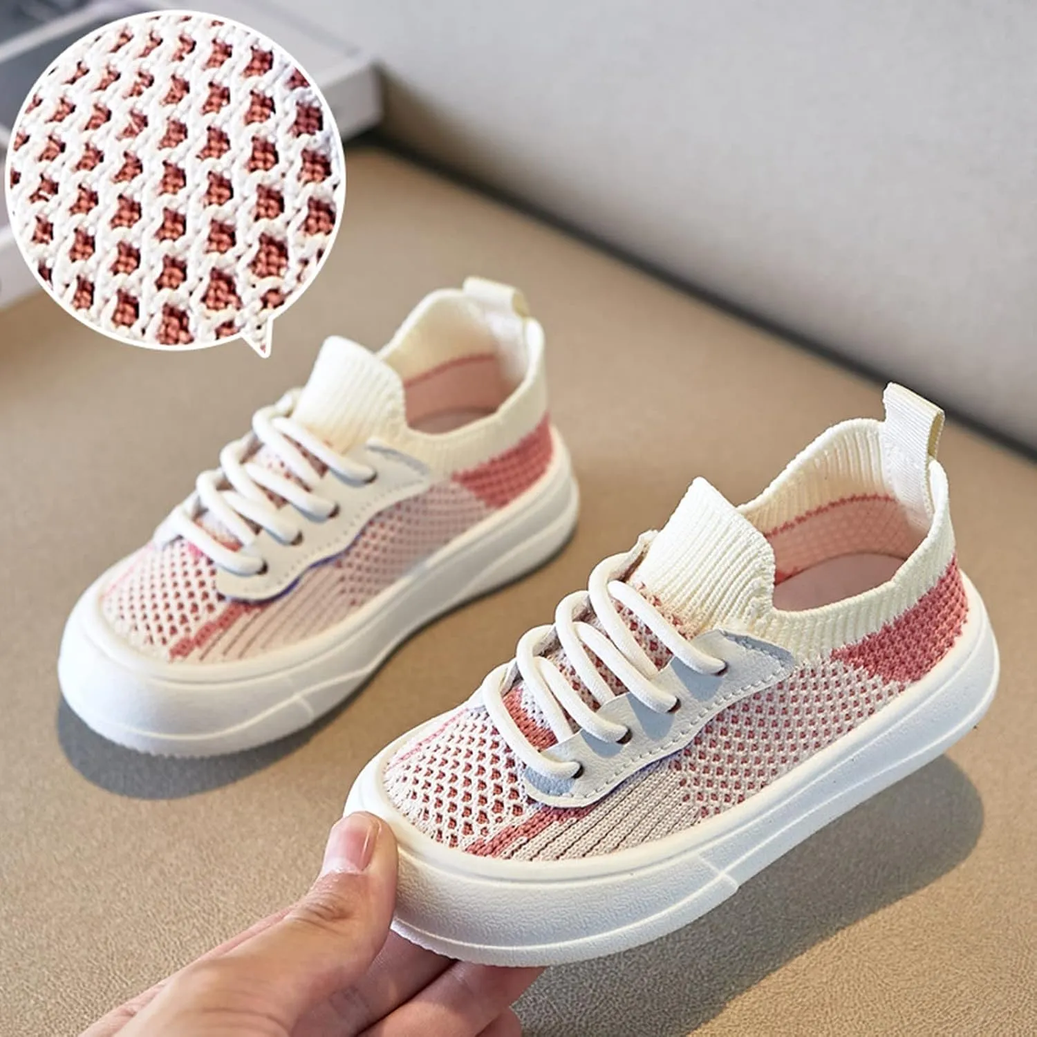 Little Boys Girls Lightweight Sports Shoes Mesh Breathable Soft Flat Bottom Casual Slip On Tennis Shoes for Kids