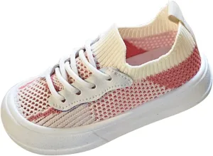 Little Boys Girls Lightweight Sports Shoes Mesh Breathable Soft Flat Bottom Casual Slip On Tennis Shoes for Kids