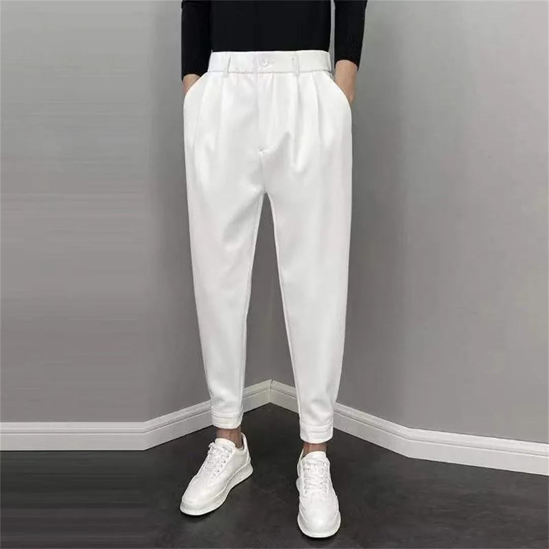 Man Suits Harem White Straight Trousers for Summer Many Designer Clothes Work Wear Pants