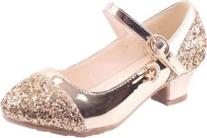 Mary Jane Shoes with Low Heel hinestones Princess Flower Girls Wedding Flat Dress Shoes for Little Kid/Big Kid