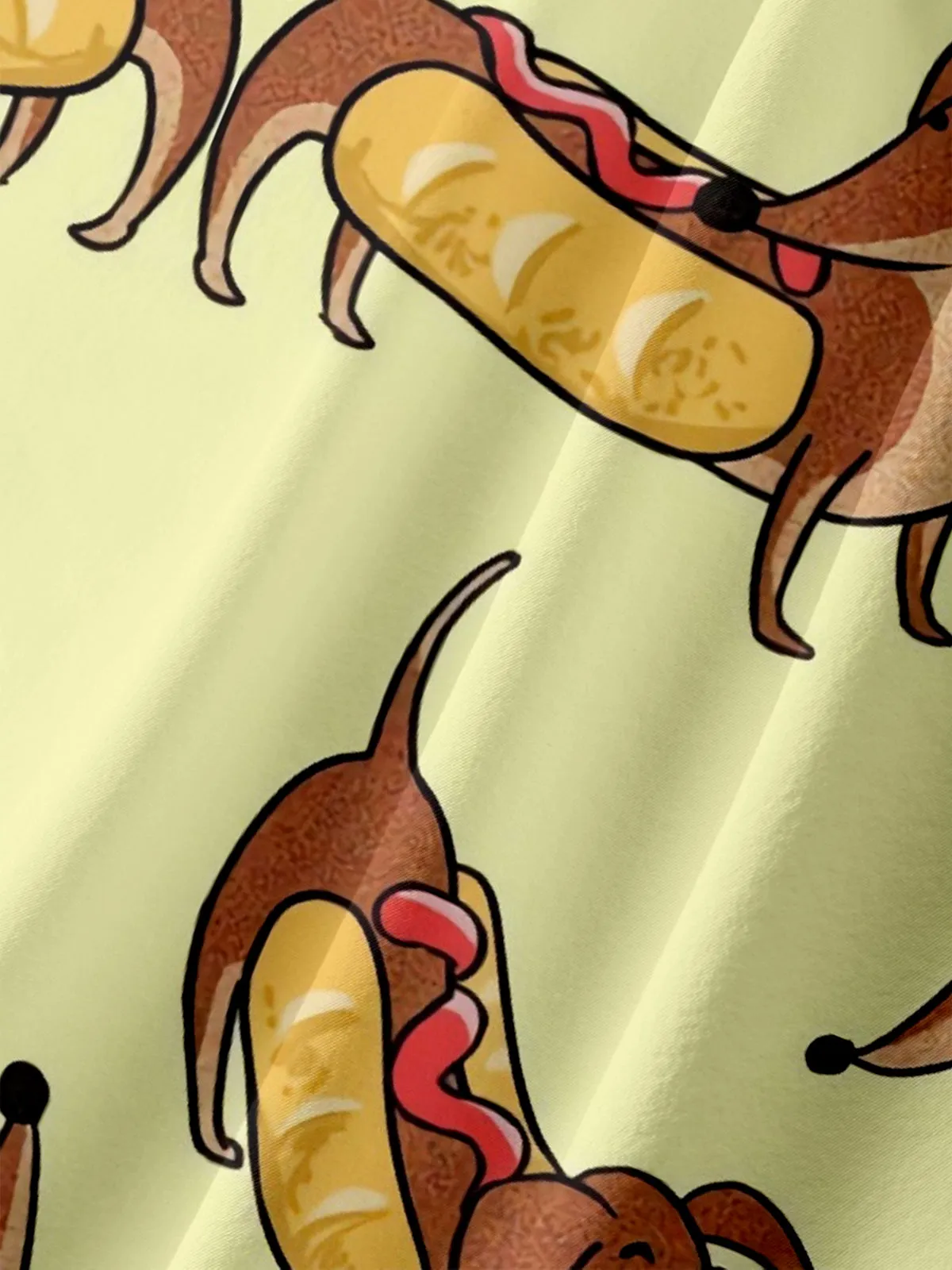 Men's Literal Hot Dogs Dachshund Short Sleeve Shirt