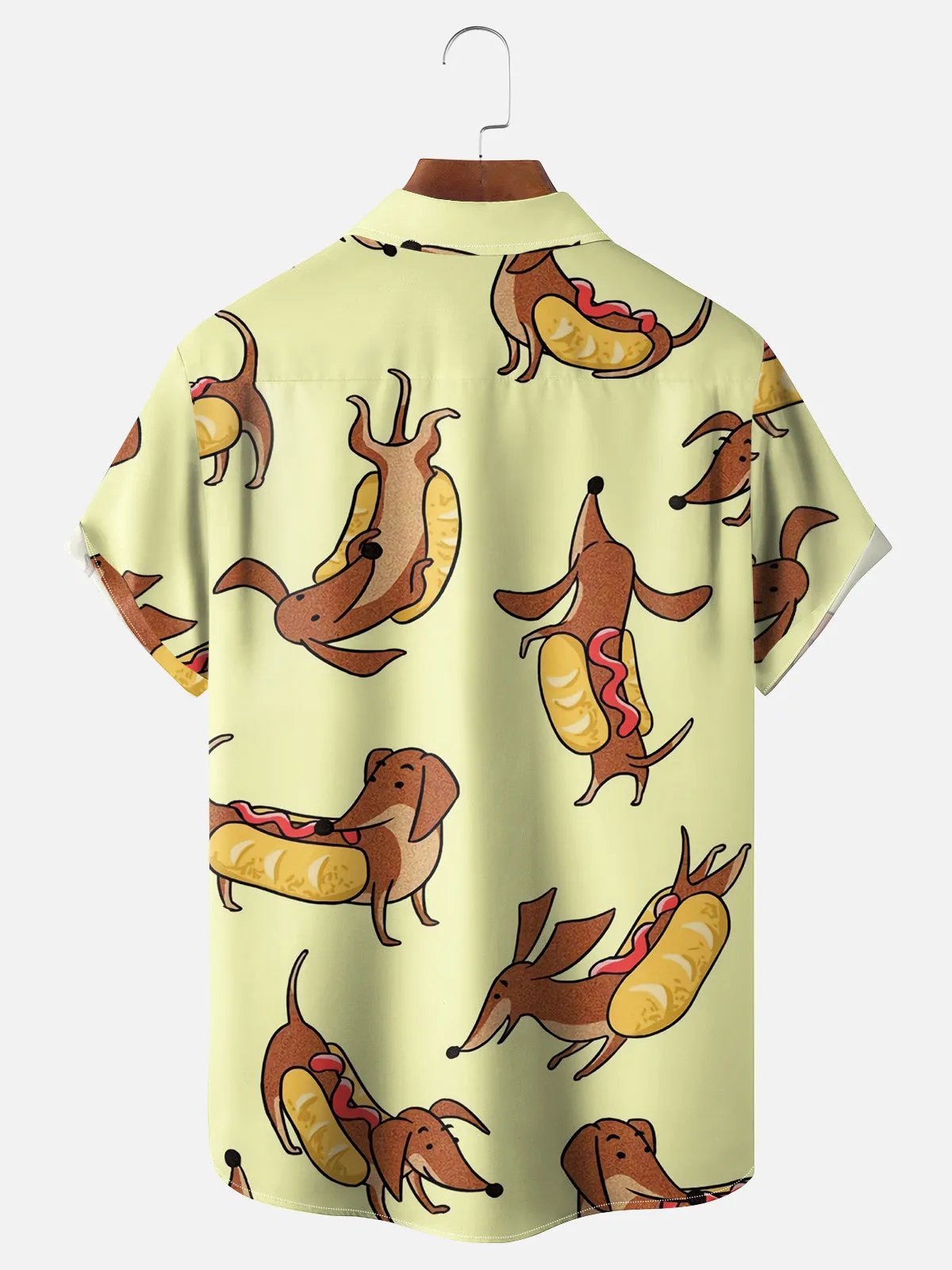 Men's Literal Hot Dogs Dachshund Short Sleeve Shirt