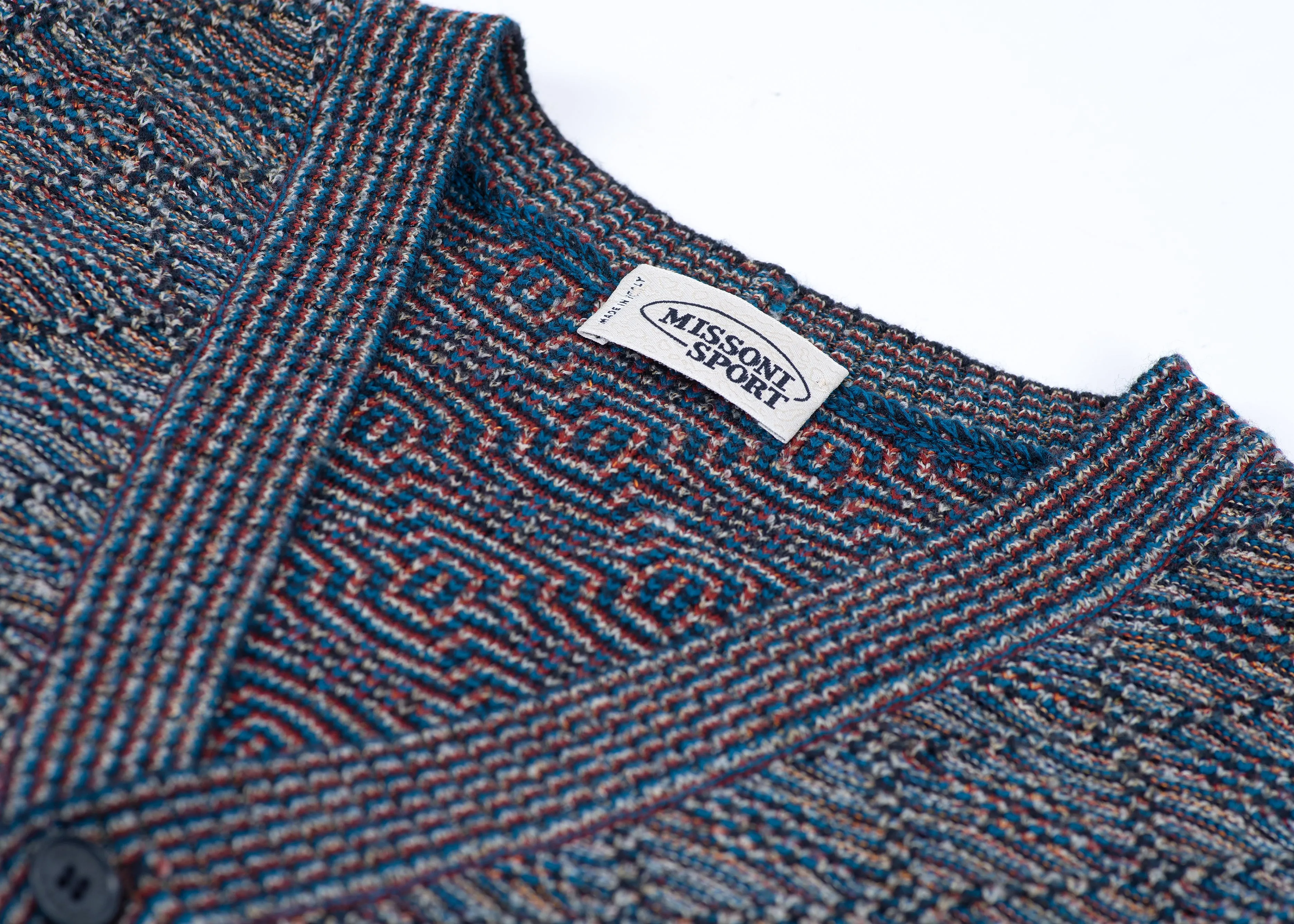 Missoni Wool Blend Button Front V-neck Vest, Men's L