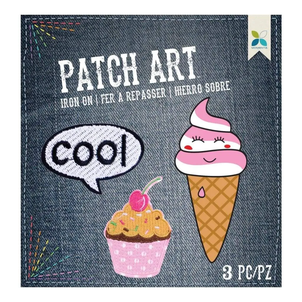 Momenta Iron On Embroidered Applique Cool, Cupcake & Ice Cream 3 pack*