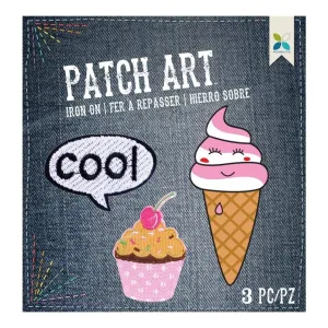Momenta Iron On Embroidered Applique Cool, Cupcake & Ice Cream 3 pack*