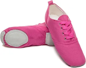 MSMAX Jazz Shoes for Women Girls Split Sole Canvas Ballet Dance Teaching Flats Rose 7.5 M US Women